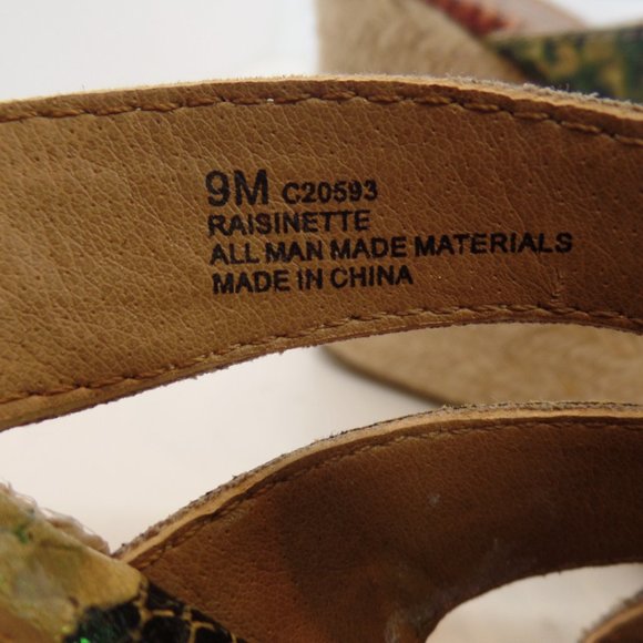 MIA "Rasinette" 4.5" Jute Wedge Animal Print Criss Cross Open Toe Sandals Sz 9 - Picture 8 of 11